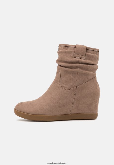 Anna Field Women Winter Boot Wedge Ankle Boots Taupe H42J4Z2063