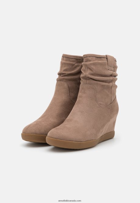 Anna Field Women Winter Boot Wedge Ankle Boots Taupe H42J4Z2063
