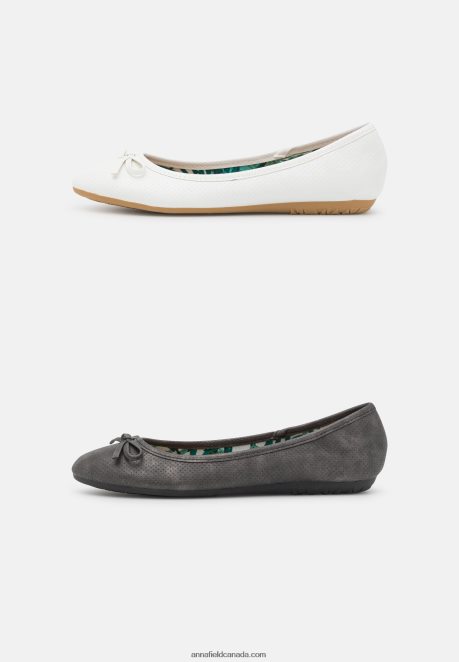 Anna Field Women 2 Pack Ballet Pumps Black/White H42J4Z2101