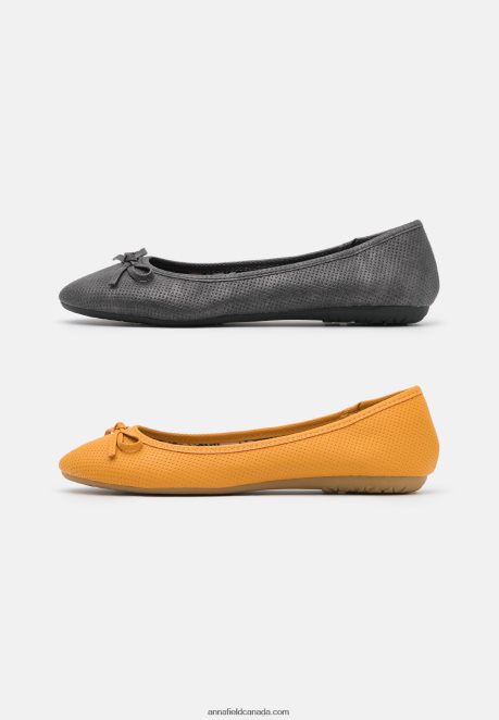 Anna Field Women 2 Pack Ballet Pumps Black/Yellow H42J4Z2138