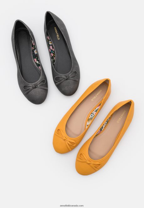 Anna Field Women 2 Pack Ballet Pumps Black/Yellow H42J4Z2138