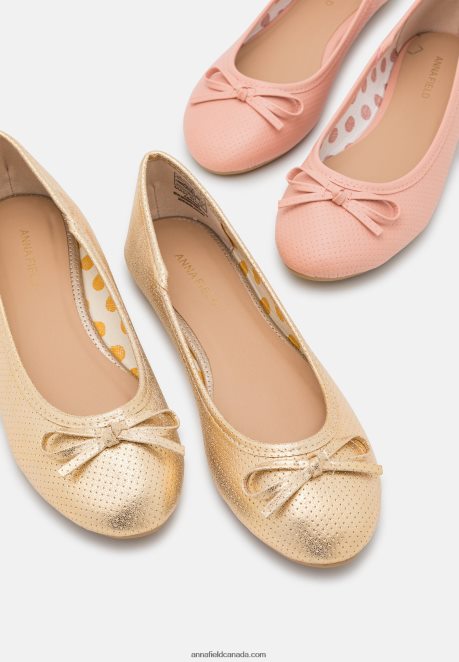 Anna Field Women 2 Pack Ballet Pumps Gold/Pink H42J4Z2096