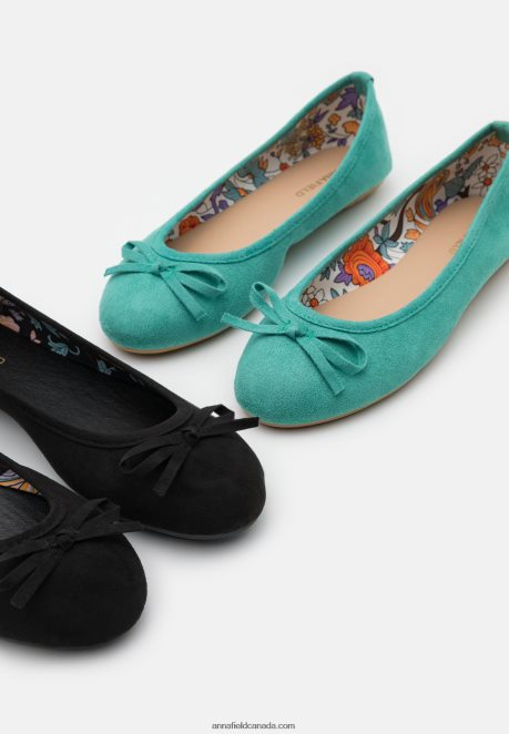 Anna Field Women 2 Pack Ballet Pumps Mint/Black H42J4Z2105