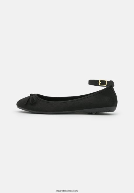 Anna Field Women Ankle Strap Ballet Pumps Black H42J4Z2157