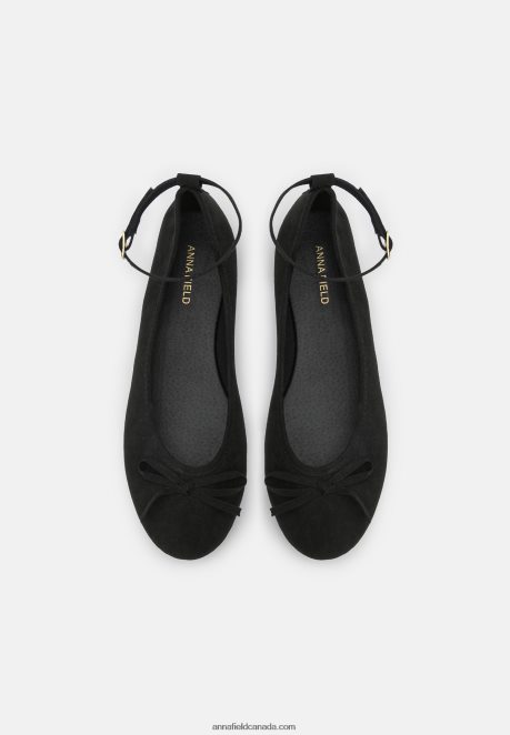 Anna Field Women Ankle Strap Ballet Pumps Black H42J4Z2157