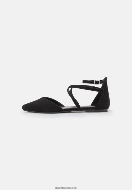 Anna Field Women Ankle Strap Ballet Pumps Black H42J4Z2160