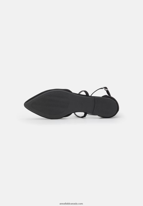 Anna Field Women Ankle Strap Ballet Pumps Black H42J4Z2160