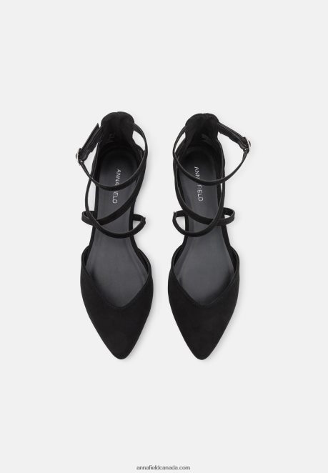 Anna Field Women Ankle Strap Ballet Pumps Black H42J4Z2160