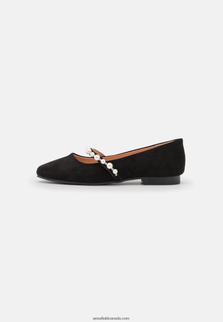 Anna Field Women Ankle Strap Ballet Pumps Black H42J4Z2166