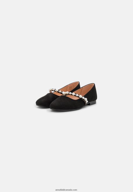 Anna Field Women Ankle Strap Ballet Pumps Black H42J4Z2166