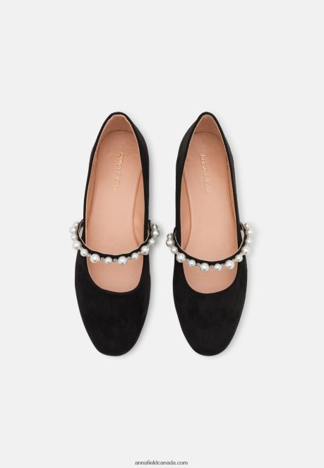 Anna Field Women Ankle Strap Ballet Pumps Black H42J4Z2166