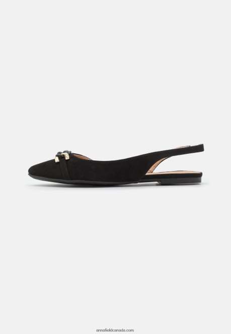 Anna Field Women Ankle Strap Ballet Pumps Black H42J4Z2172
