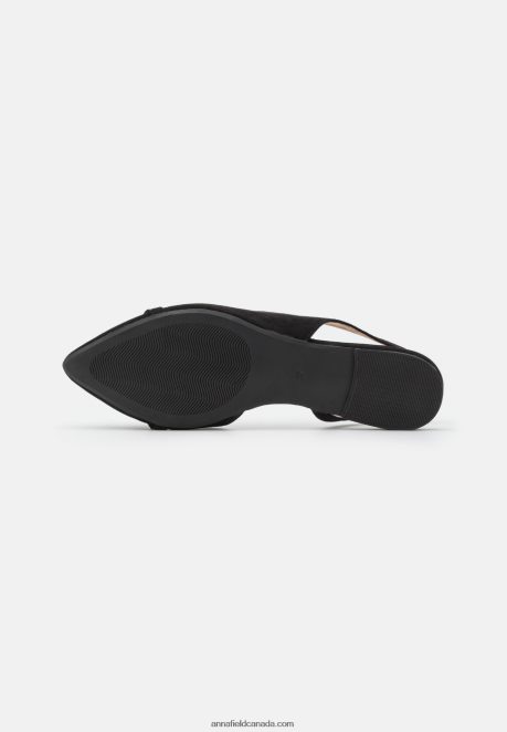 Anna Field Women Ankle Strap Ballet Pumps Black H42J4Z2172