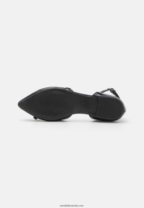 Anna Field Women Ankle Strap Ballet Pumps Black H42J4Z2173