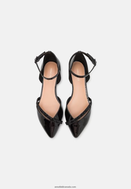 Anna Field Women Ankle Strap Ballet Pumps Black H42J4Z2173