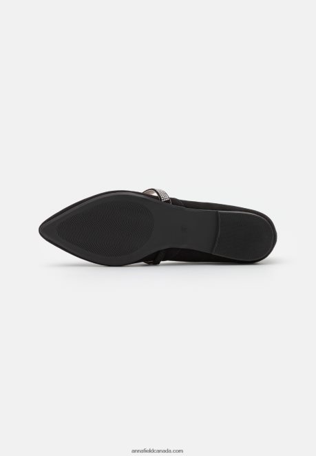 Anna Field Women Ankle Strap Ballet Pumps Black H42J4Z2176