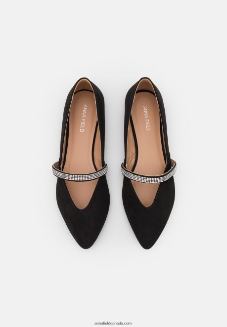 Anna Field Women Ankle Strap Ballet Pumps Black H42J4Z2176
