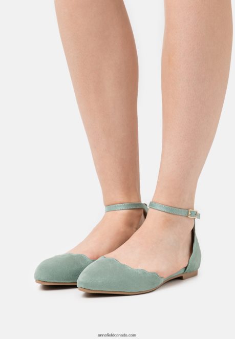 Anna Field Women Ankle Strap Ballet Pumps Mint H42J4Z2161