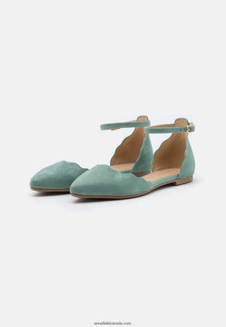 Anna Field Women Ankle Strap Ballet Pumps Mint H42J4Z2161