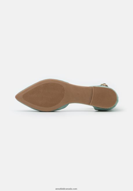 Anna Field Women Ankle Strap Ballet Pumps Mint H42J4Z2161