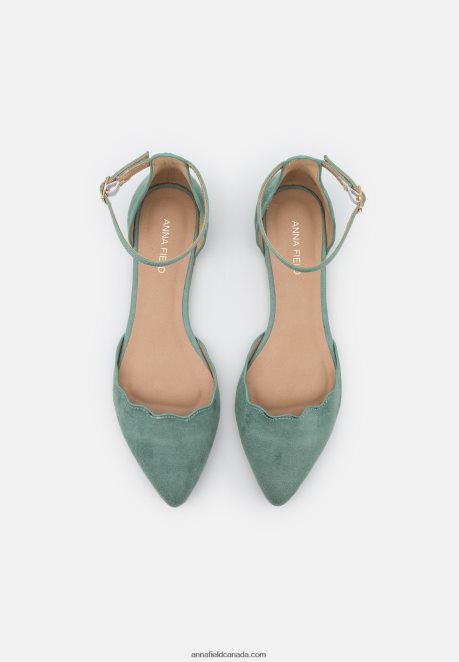 Anna Field Women Ankle Strap Ballet Pumps Mint H42J4Z2161