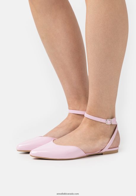 Anna Field Women Ankle Strap Ballet Pumps Pink H42J4Z2177