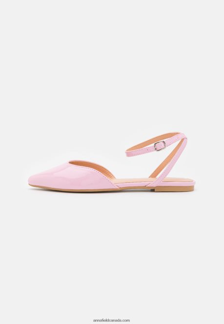 Anna Field Women Ankle Strap Ballet Pumps Pink H42J4Z2177