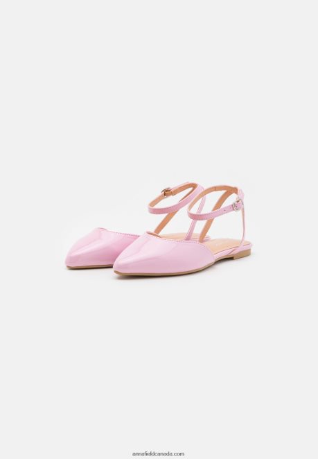 Anna Field Women Ankle Strap Ballet Pumps Pink H42J4Z2177