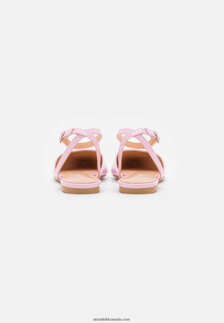 Anna Field Women Ankle Strap Ballet Pumps Pink H42J4Z2177