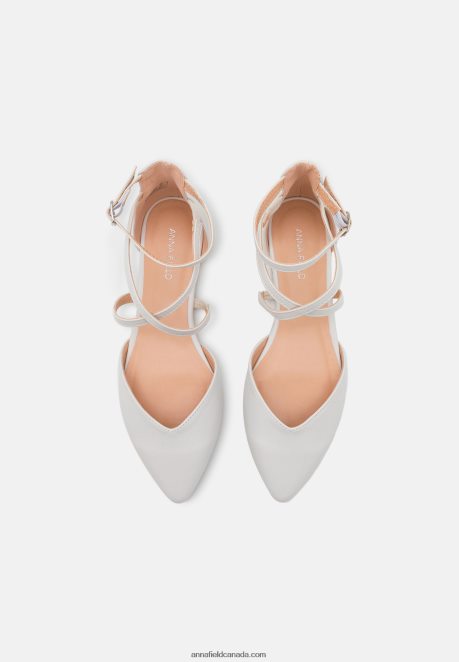 Anna Field Women Ankle Strap Ballet Pumps White H42J4Z2158