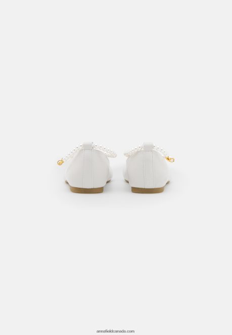 Anna Field Women Ankle Strap Ballet Pumps White H42J4Z2178
