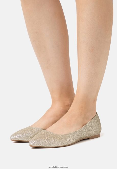 Anna Field Women Ballet Pumps Gold H42J4Z2146