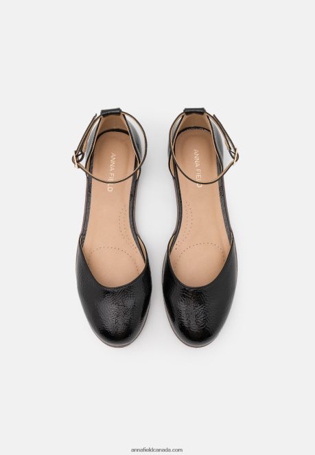 Anna Field Women Comfort Ankle Strap Ballet Pumps Black H42J4Z2163