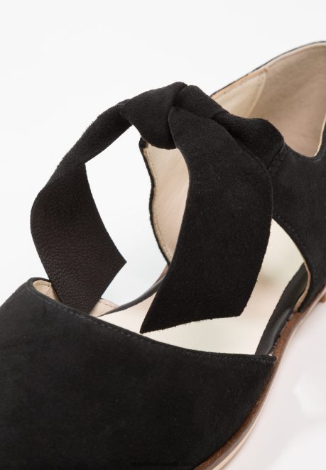 Anna Field Women Leather Ankle Strap Ballet Pumps Black H42J4Z2159