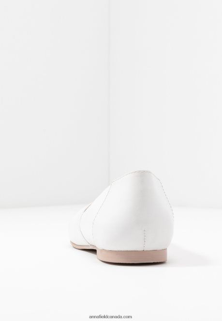Anna Field Women Leather Ballerinas Ballet Pumps White H42J4Z2135