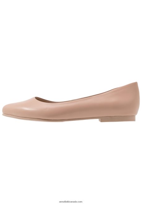 Anna Field Women Leather Ballet Pumps Beige H42J4Z2069