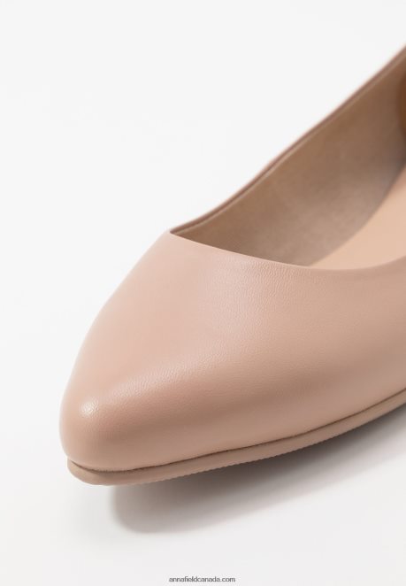 Anna Field Women Leather Ballet Pumps Beige H42J4Z2069