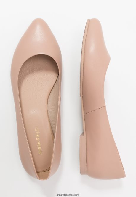Anna Field Women Leather Ballet Pumps Beige H42J4Z2069