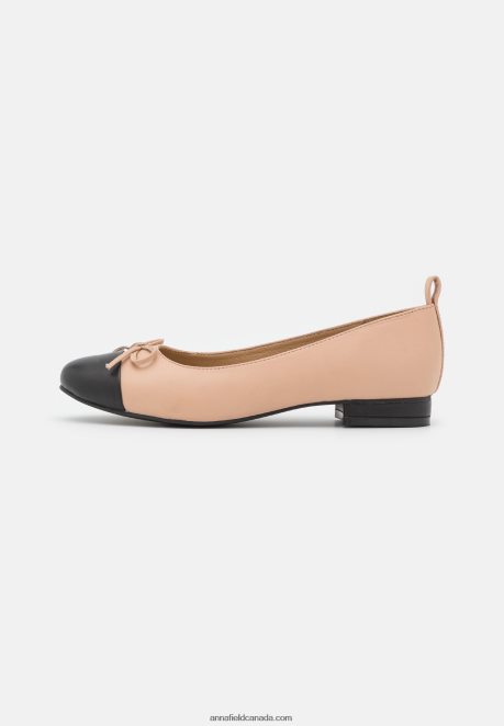 Anna Field Women Leather Ballet Pumps Beige H42J4Z2073