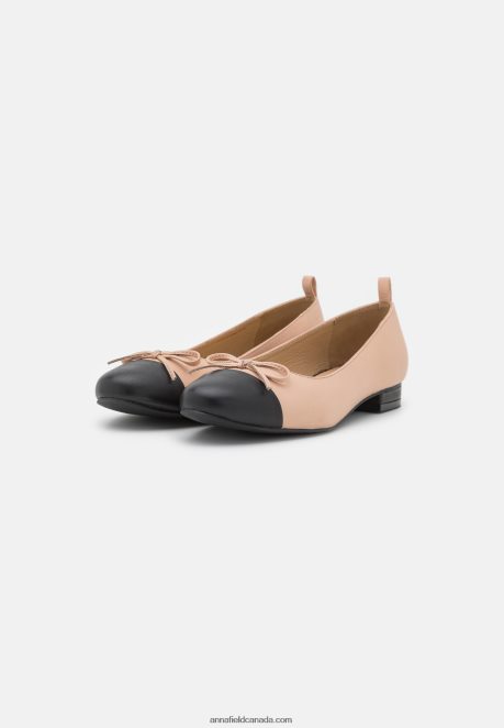 Anna Field Women Leather Ballet Pumps Beige H42J4Z2073