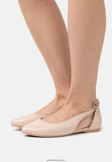 Anna Field Women Leather Ballet Pumps Beige H42J4Z2086