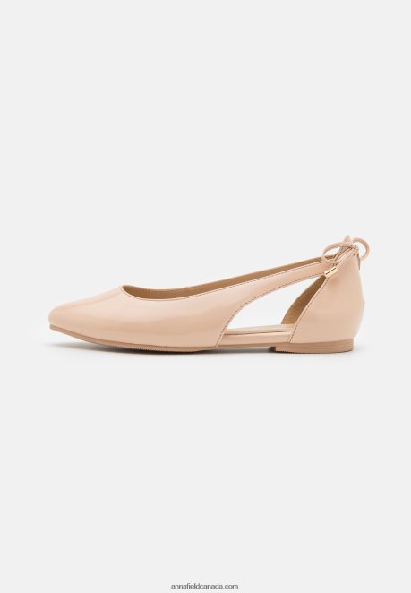 Anna Field Women Leather Ballet Pumps Beige H42J4Z2086