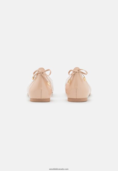 Anna Field Women Leather Ballet Pumps Beige H42J4Z2086