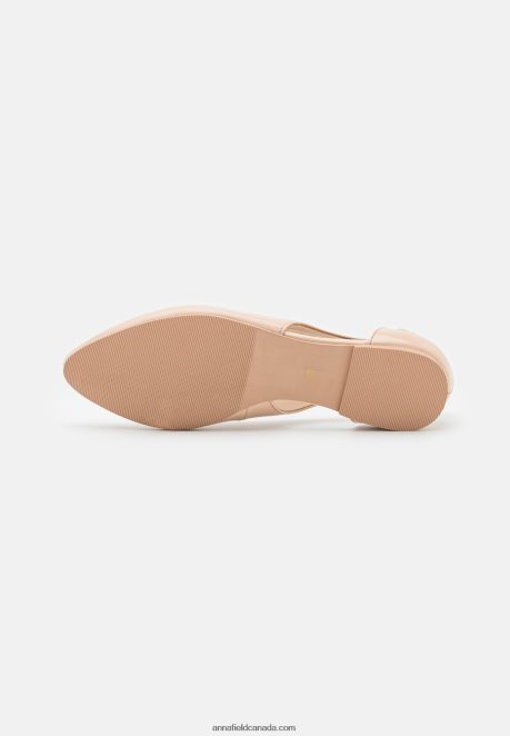 Anna Field Women Leather Ballet Pumps Beige H42J4Z2086