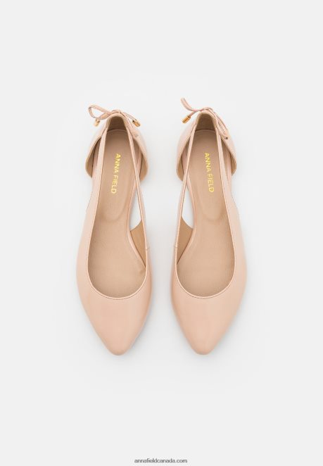 Anna Field Women Leather Ballet Pumps Beige H42J4Z2086