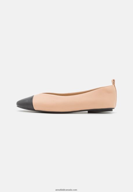 Anna Field Women Leather Ballet Pumps Beige H42J4Z2116