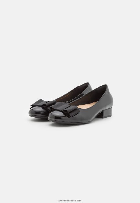Anna Field Women Leather Ballet Pumps Black H42J4Z2112