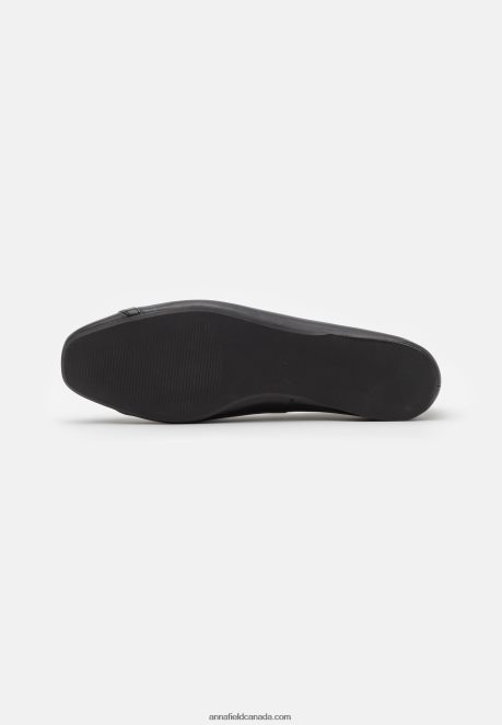 Anna Field Women Leather Ballet Pumps Black H42J4Z2145
