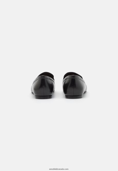 Anna Field Women Leather Ballet Pumps Black H42J4Z2151