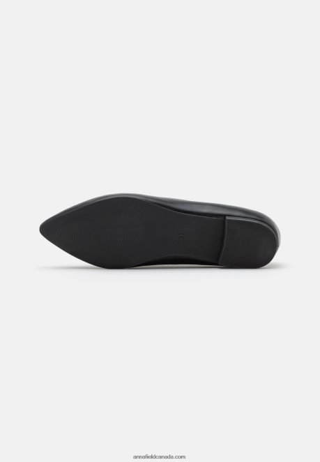 Anna Field Women Leather Ballet Pumps Black H42J4Z2151